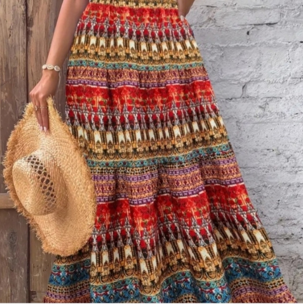 Bohemian Multicolor Maxi Skirt